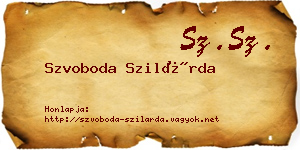 Szvoboda Szilárda névjegykártya